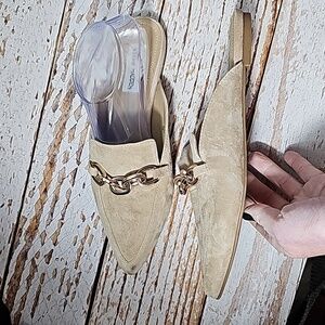 Steve Madden sz 9 Finn tan mules flats SH185